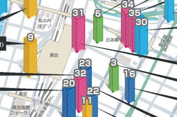 東京駅周辺 - 東京オフィスビル竣工マップ 【2012年版】